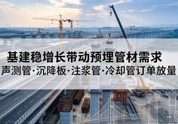 麻章基建稳增长带动预埋监测管材需求，声测管、沉降板、注浆管订单持续放量